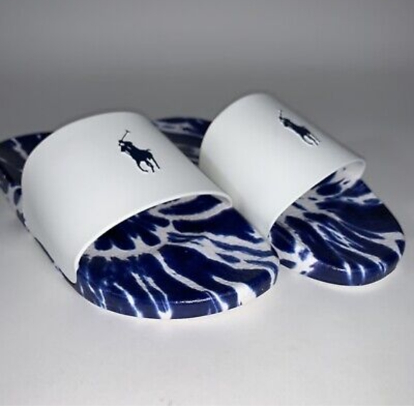 NWOT Men's Ralph Lauren Polo Tie-Dye Slides - Picture 4 of 12